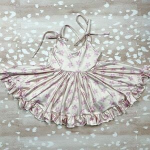 Sweet Sweet Honey Floral Light Purple and Cream Twirl Dress Toddler Girl Size 3T